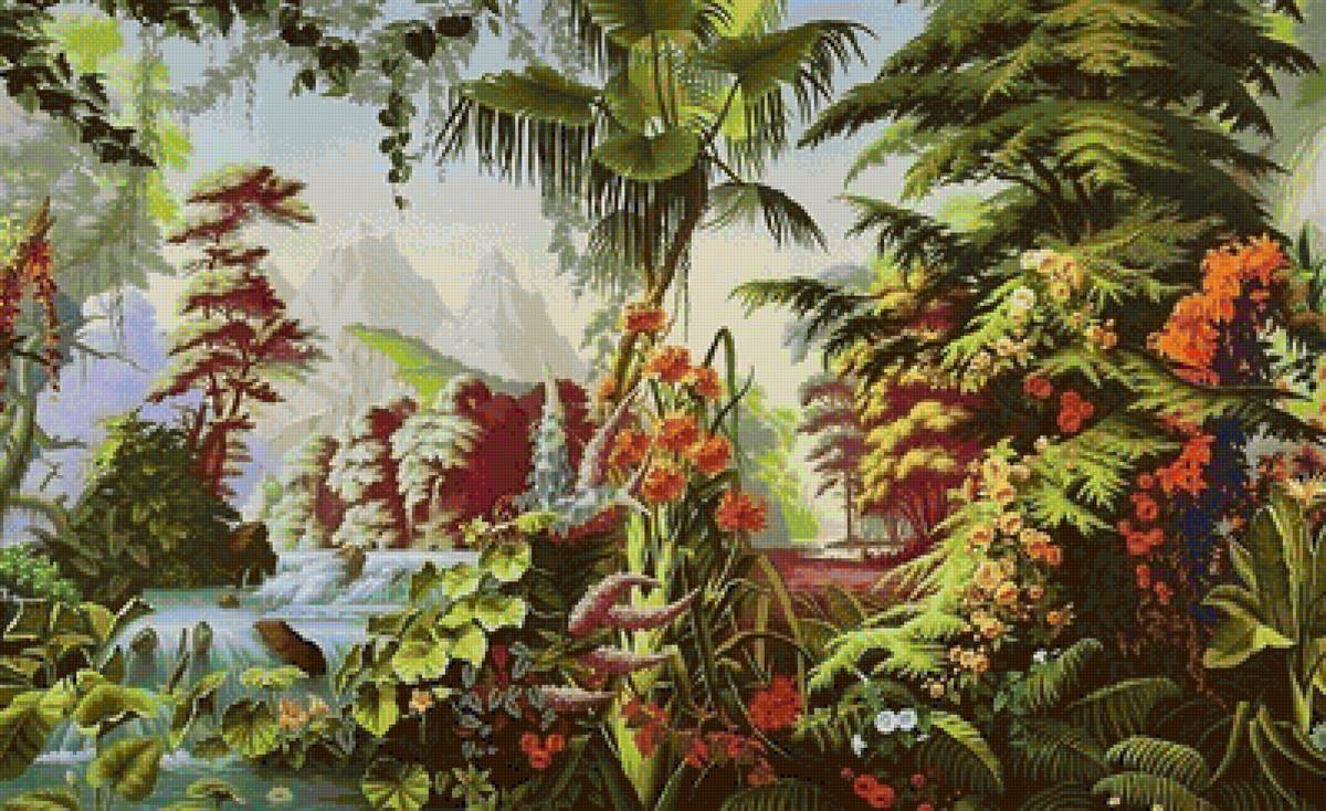 В тропическом лесу - горы, цветы, лес, природа - предпросмотр