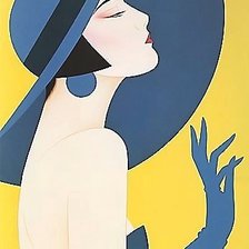 Схема вышивки «дама в шляпе»