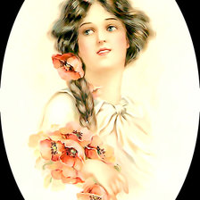 Оригинал схемы вышивки «Портрет девушки» (№1889356)