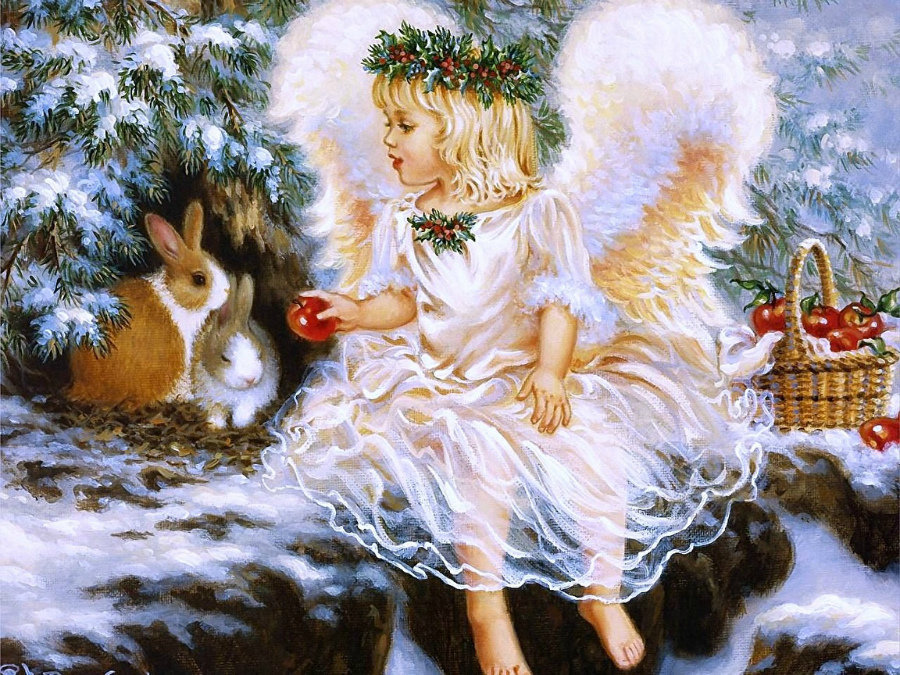 Ангелочек - зима, ангел, рождество - оригинал