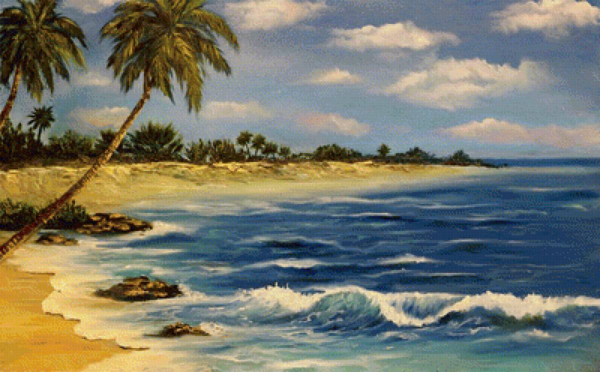 На острове - море, песок, пальмы - предпросмотр
