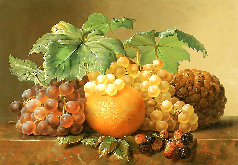 Серия "Натюрморты". - фрукты, виноград, натюрморт - оригинал