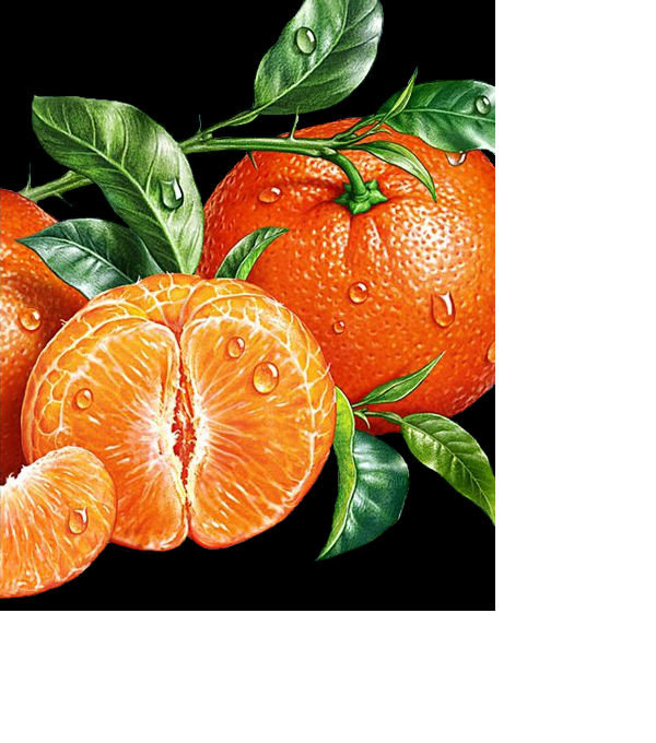 Мандаринки - фрукты, на черном - оригинал