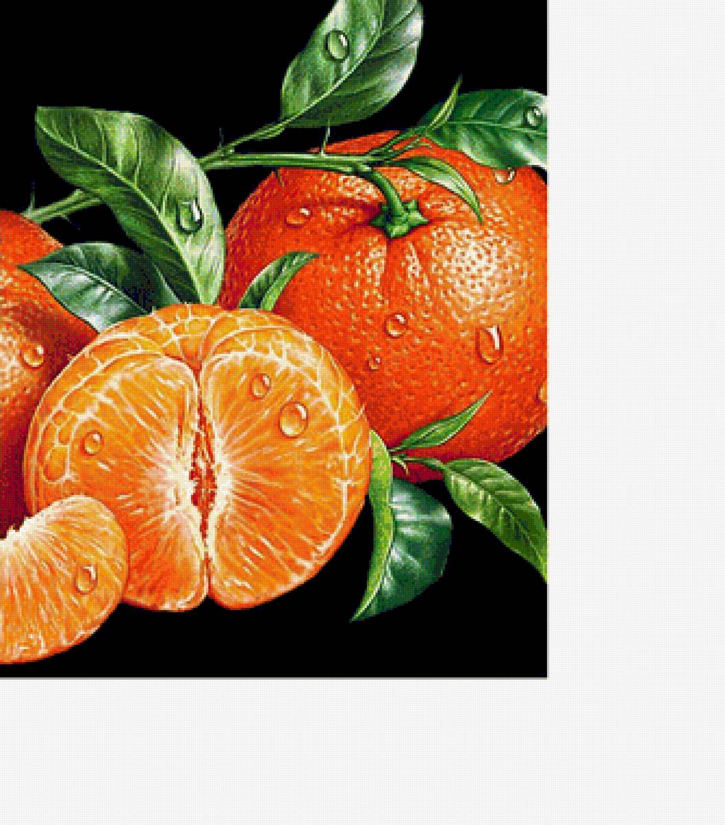 Мандаринки - на черном, фрукты - предпросмотр