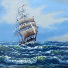 Схема вышивки «Парусник»