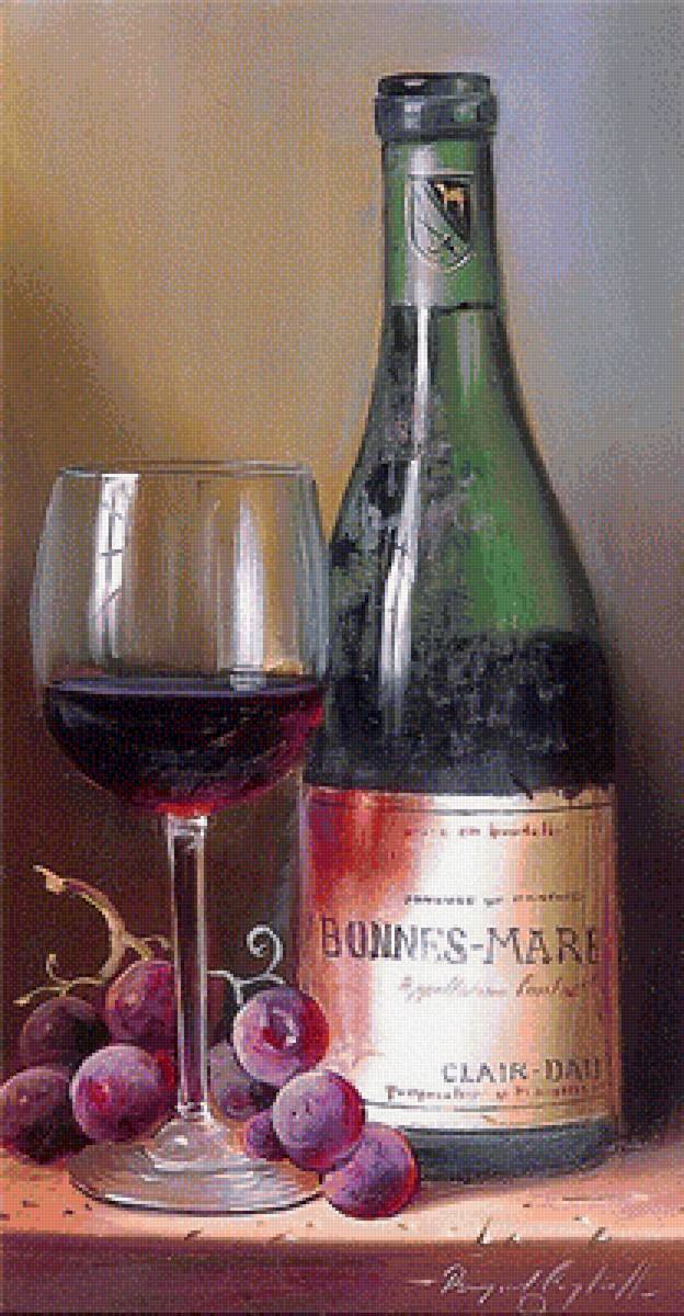 натюрморт - вино виноград - предпросмотр