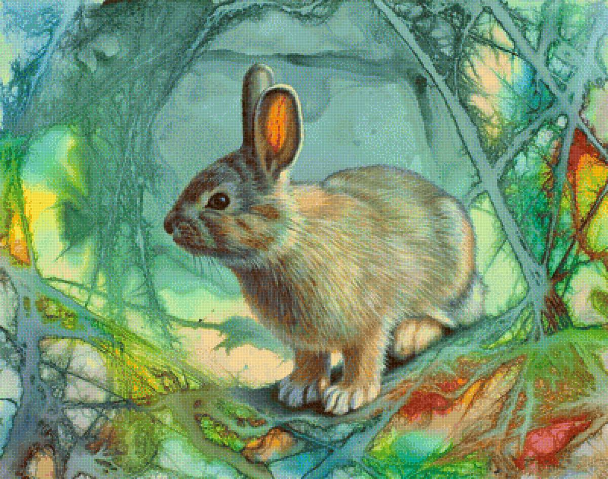 Кролик - животные, кролик, рисунок - предпросмотр
