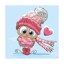 Схема вышивки «совенок зимой»