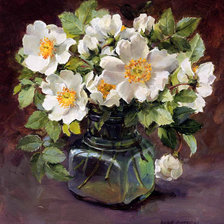 Схема вышивки «белые цветы»