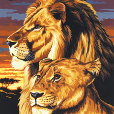 Оригинал схемы вышивки «Лев и львица» (№1893102)