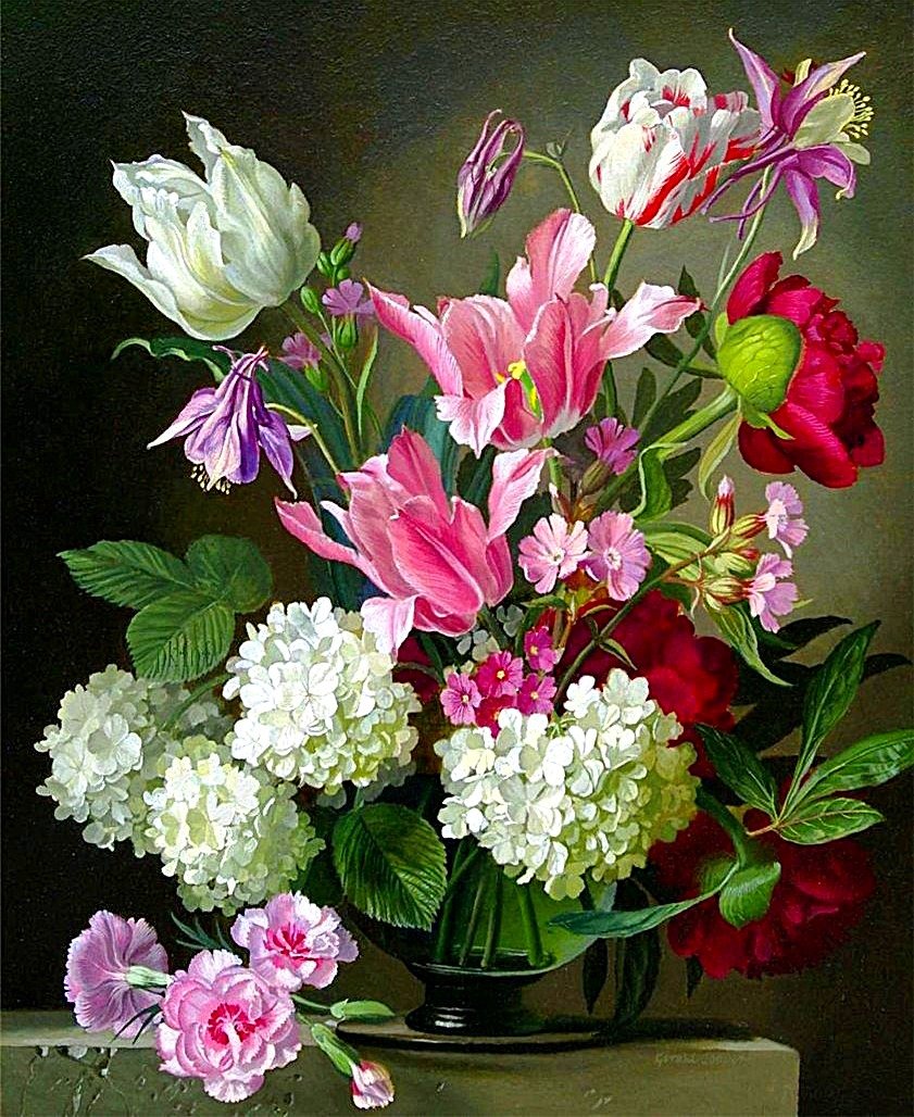 №1893232 - тюльпаны, гортензия - оригинал