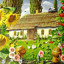 Оригинал схемы вышивки «Серия "Волшебные домики". Украинская хата» (№1893267)