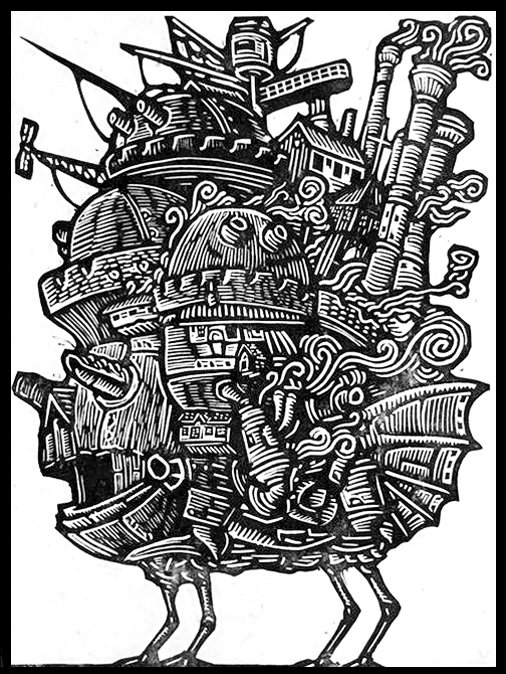 Ходячий замок Хаула оттиск - оригинал