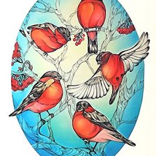 Схема вышивки «птицы»