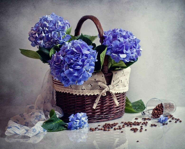 Цветы и кофе - цветы, букет, кофе, натюрморт - оригинал