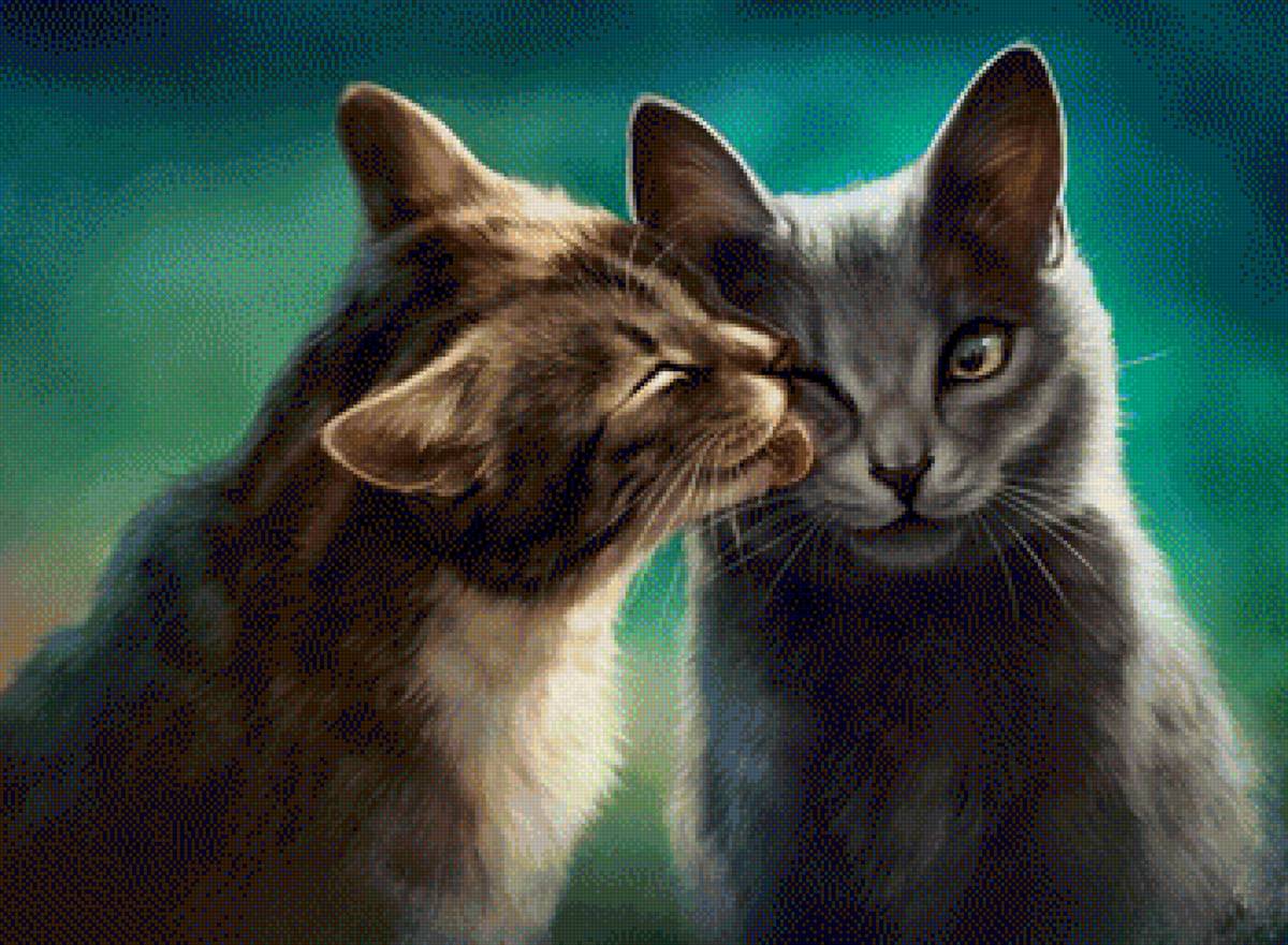 Котики - рисунок, кот, кошка, котики, животные - предпросмотр