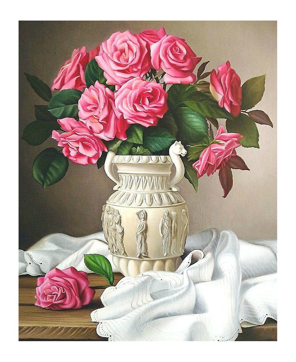 Розы в вазе - цветы - оригинал