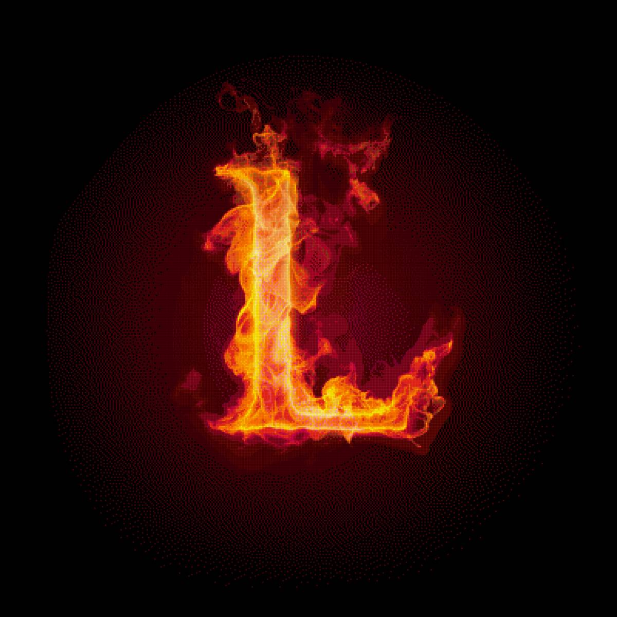 Огненная буква L - огонь, буква, любовь - предпросмотр