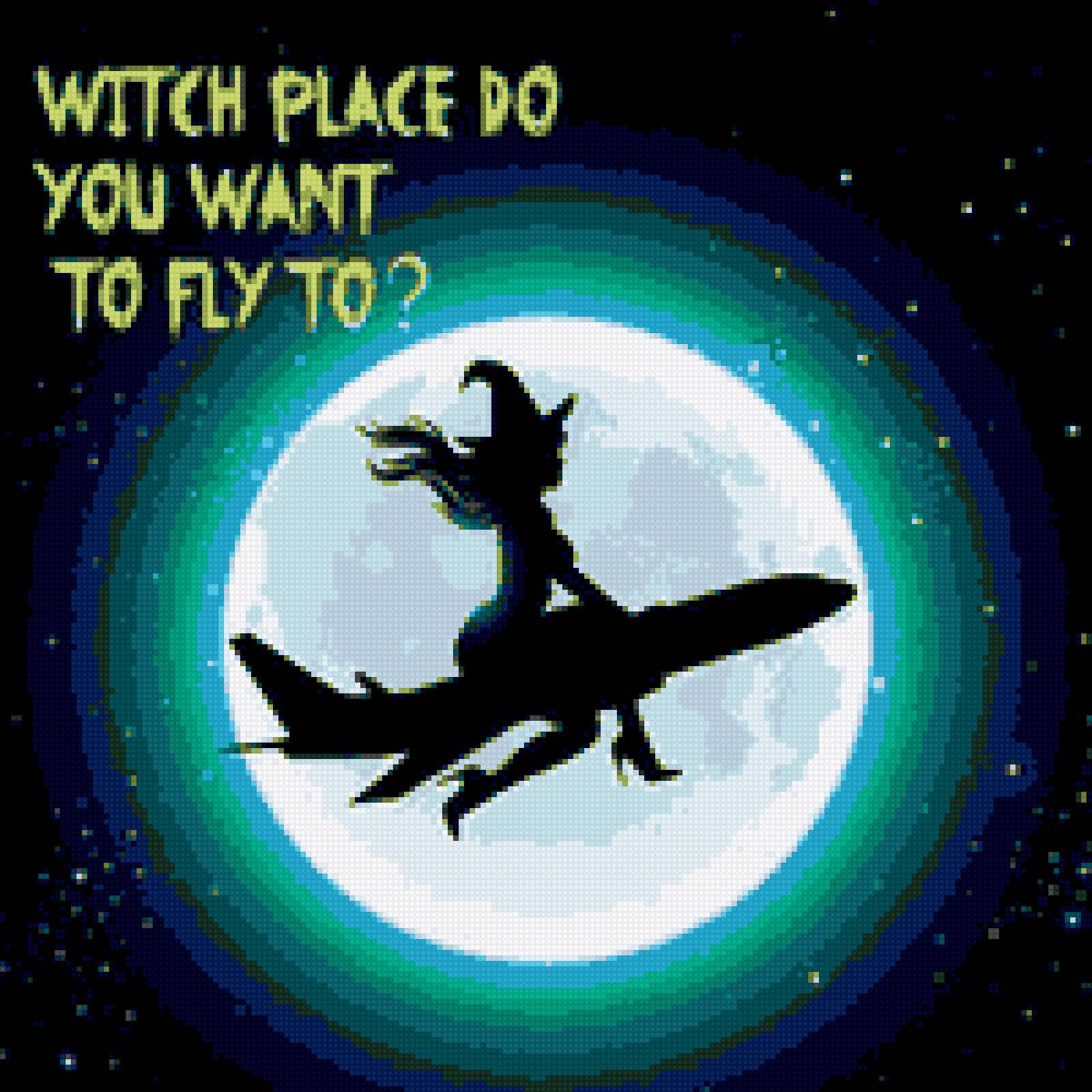 Ведьма - полет, ведьма, рисунки, ведьмы, метла, авиация, женщины - предпросмотр