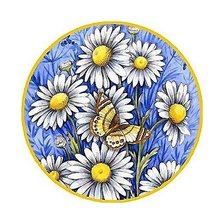 Схема вышивки «ромашки и бабочка»