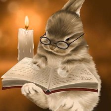 Оригинал схемы вышивки «Кролик с книгой» (№1895007)