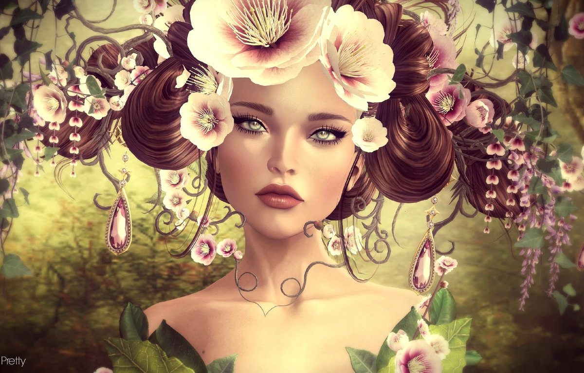 №1896494 - девушка, цветы - оригинал