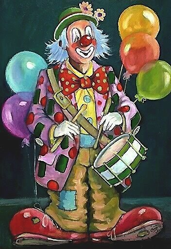 PAYASO TAMBOR GLOBOS - 247 x 360 cruces - оригинал
