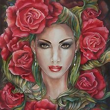 Схема вышивки «ROSTRO Y ROSAS»