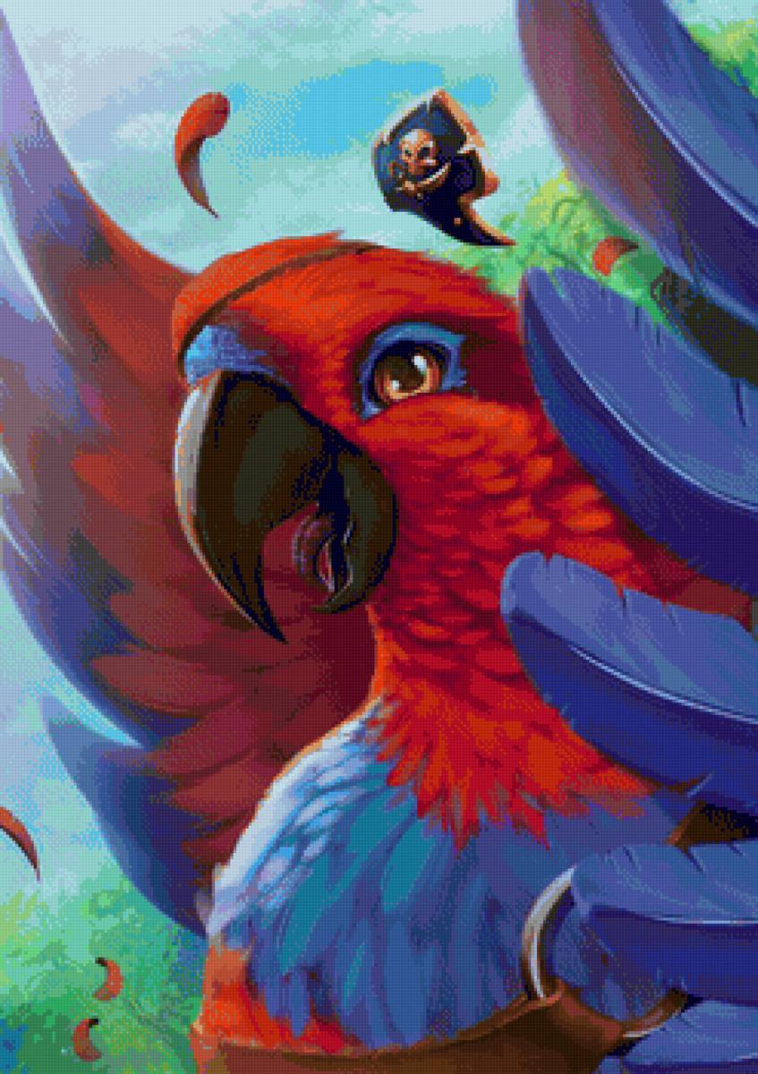 Попугай - попугай, птица, рисунок - предпросмотр