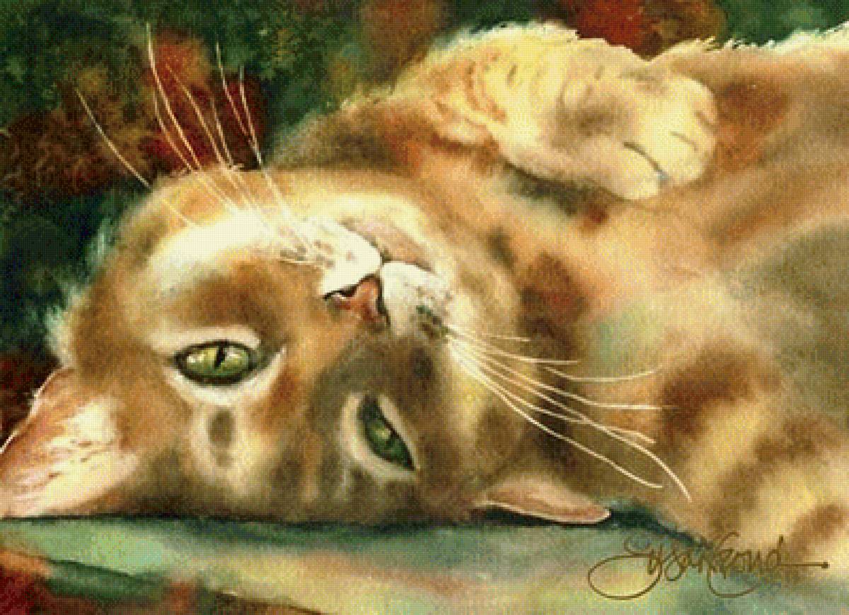 Котик - животные, пейзаж - предпросмотр