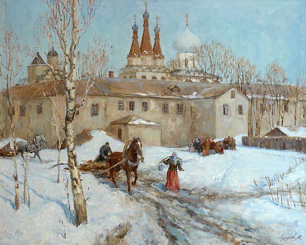 Зима - картина, иллюстрация - оригинал