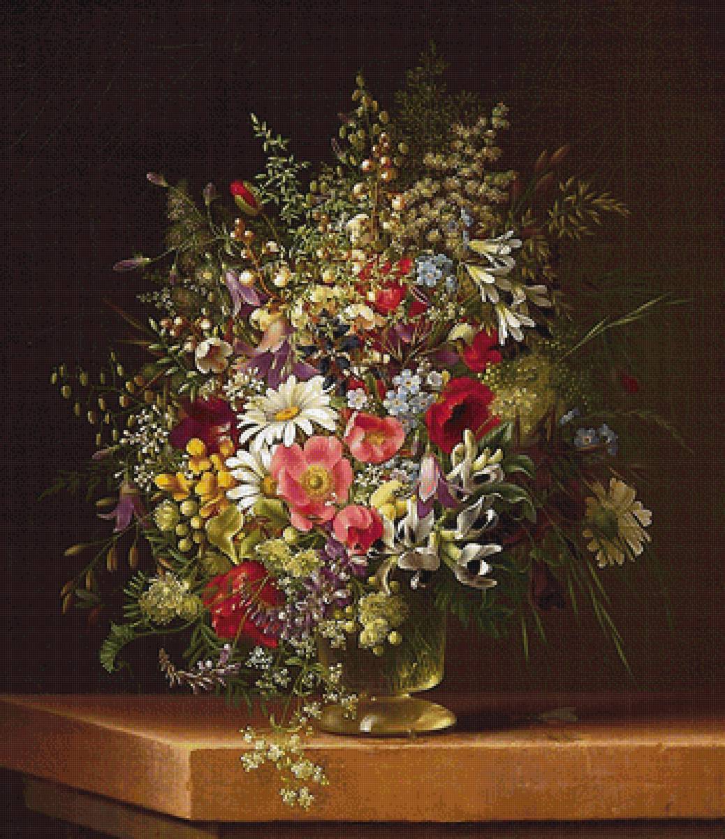 натюрморт - цветы, картина, букет - предпросмотр