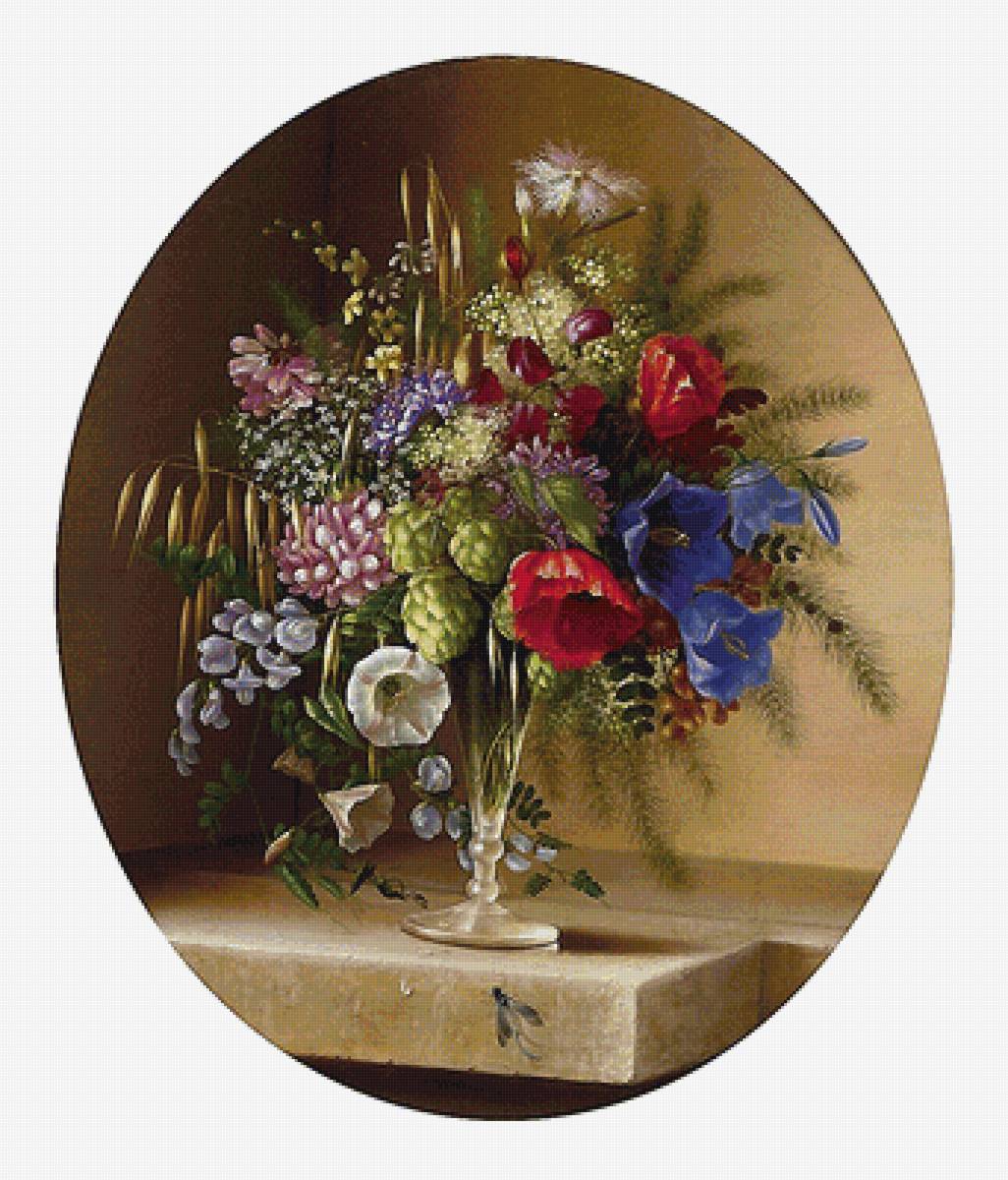 натюрморт - букет, цветы, картина - предпросмотр