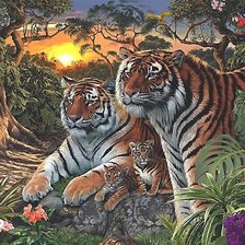 Схема вышивки «тигры»