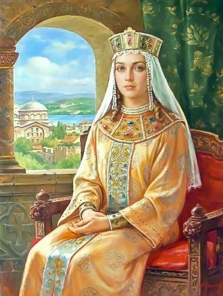 Княгиня Ольга - княгиня, окно, девушка, ретро - оригинал