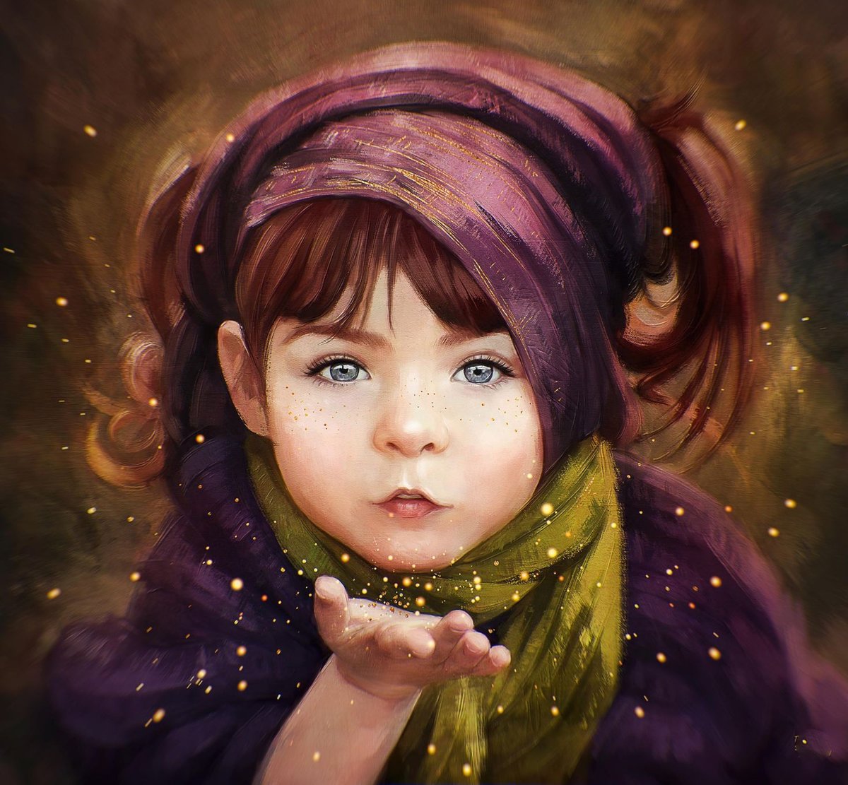 Девочка - рисунок, девочка, портрет - оригинал