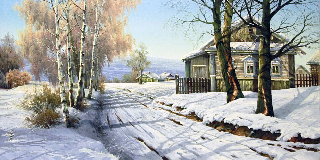 Родный кут - пейзаж зима, природа, снег, деревня - оригинал