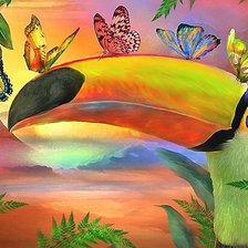 Схема вышивки «птица»