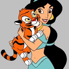 Схема вышивки «жасмин и тигренок»