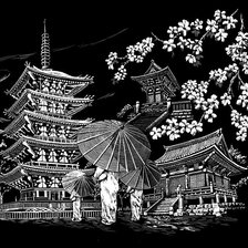 Схема вышивки «Храм в Киото»