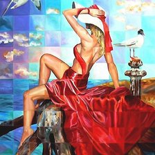 Схема вышивки «Девушка»