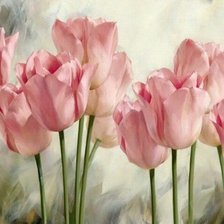 Оригинал схемы вышивки «Розовые тюльпаны» (№1900189)