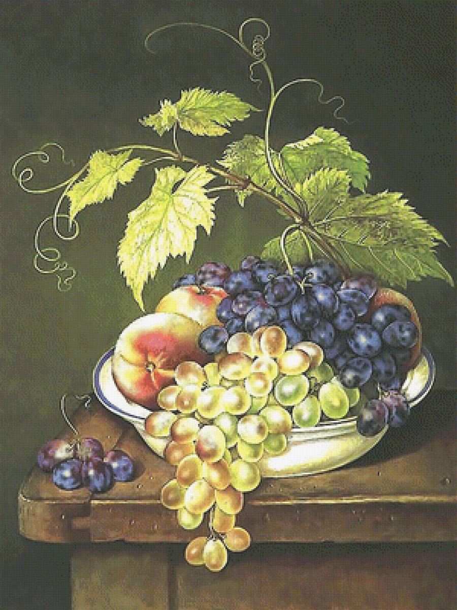 Серия "Натюрморты". - натюрморт, фрукты, виноград - предпросмотр