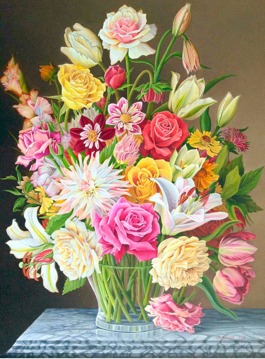 Букет в вазе - цветы - оригинал