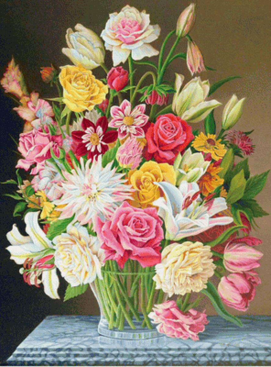 Букет в вазе - цветы - предпросмотр