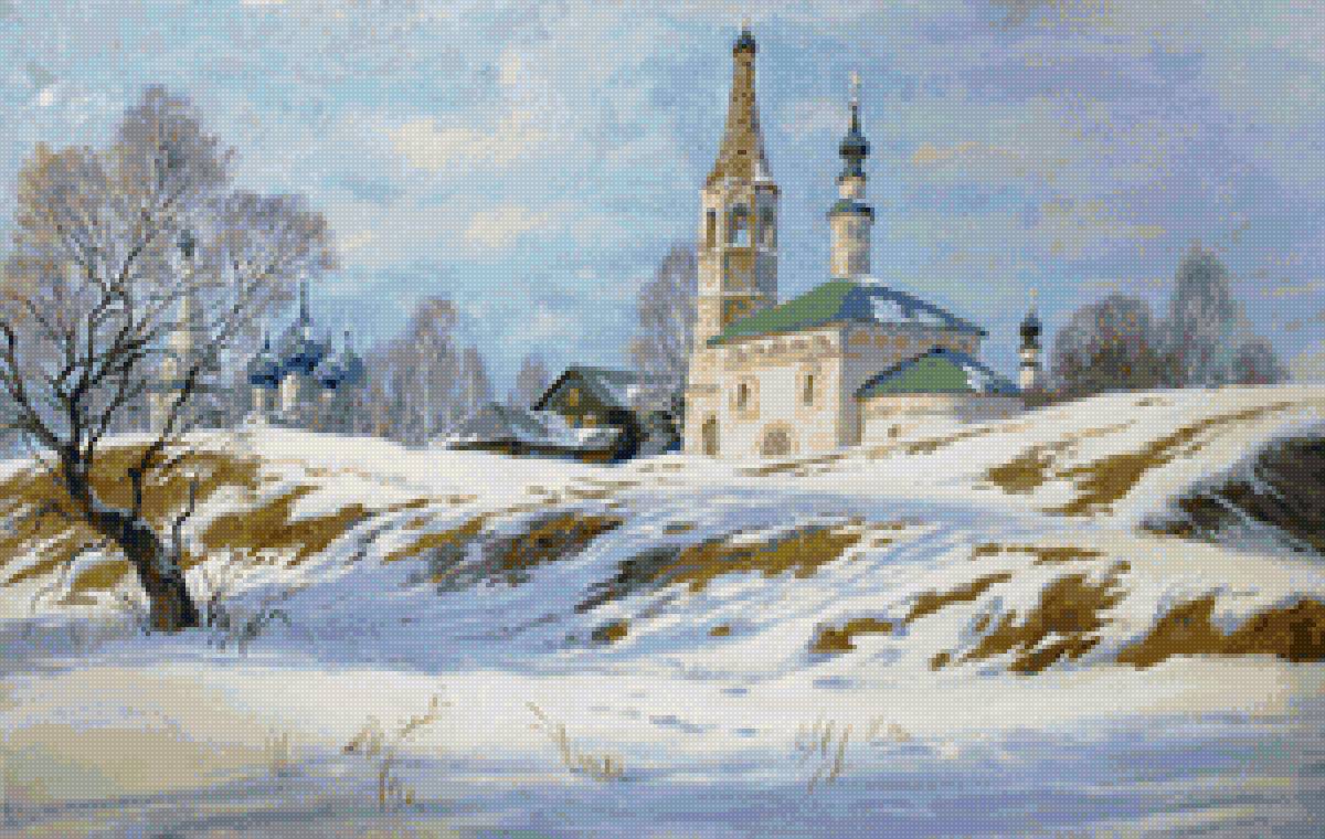 Суздальская весна - природа, церковь, снег, пейзаж весна - предпросмотр