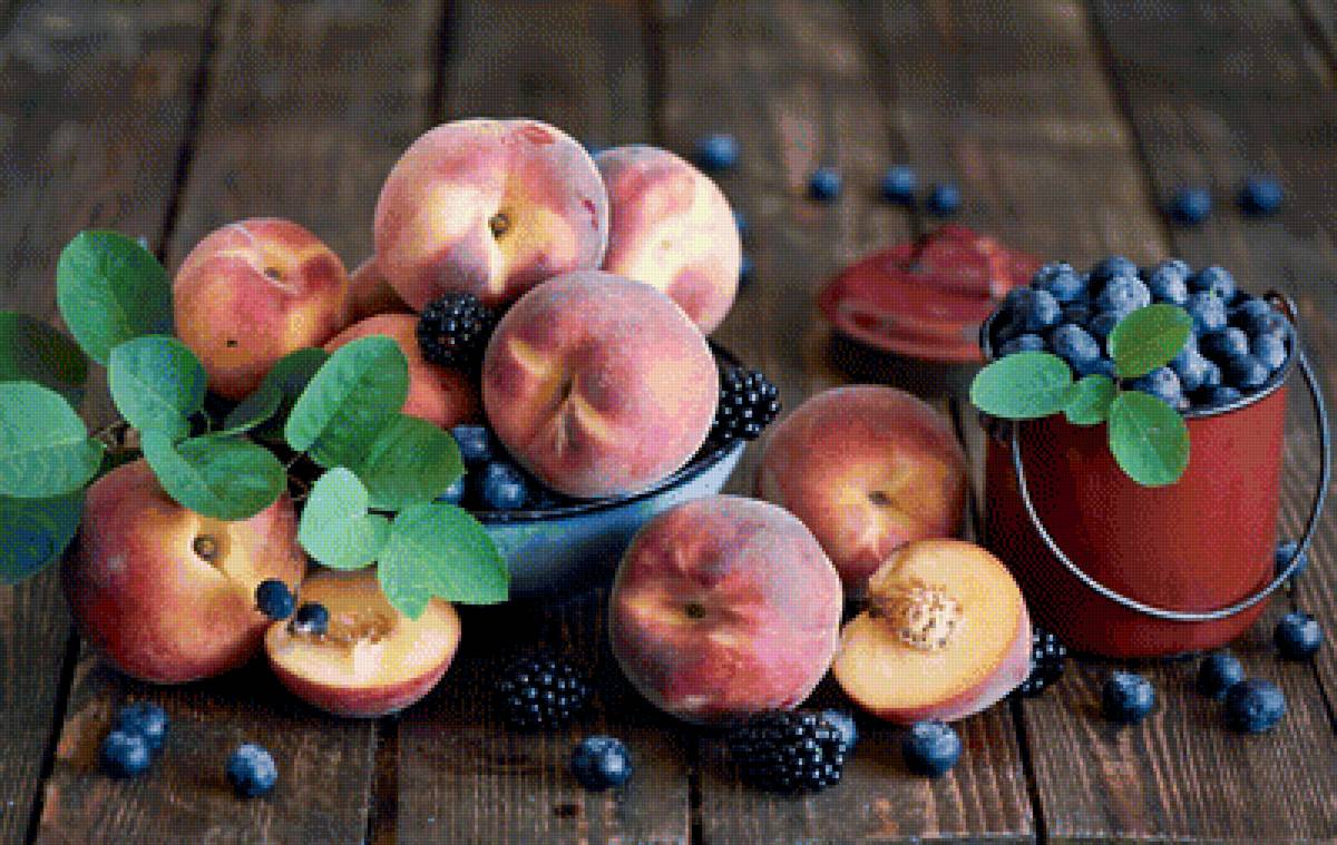 Персики - фрукты, персики, ягоды, натюрморт - предпросмотр