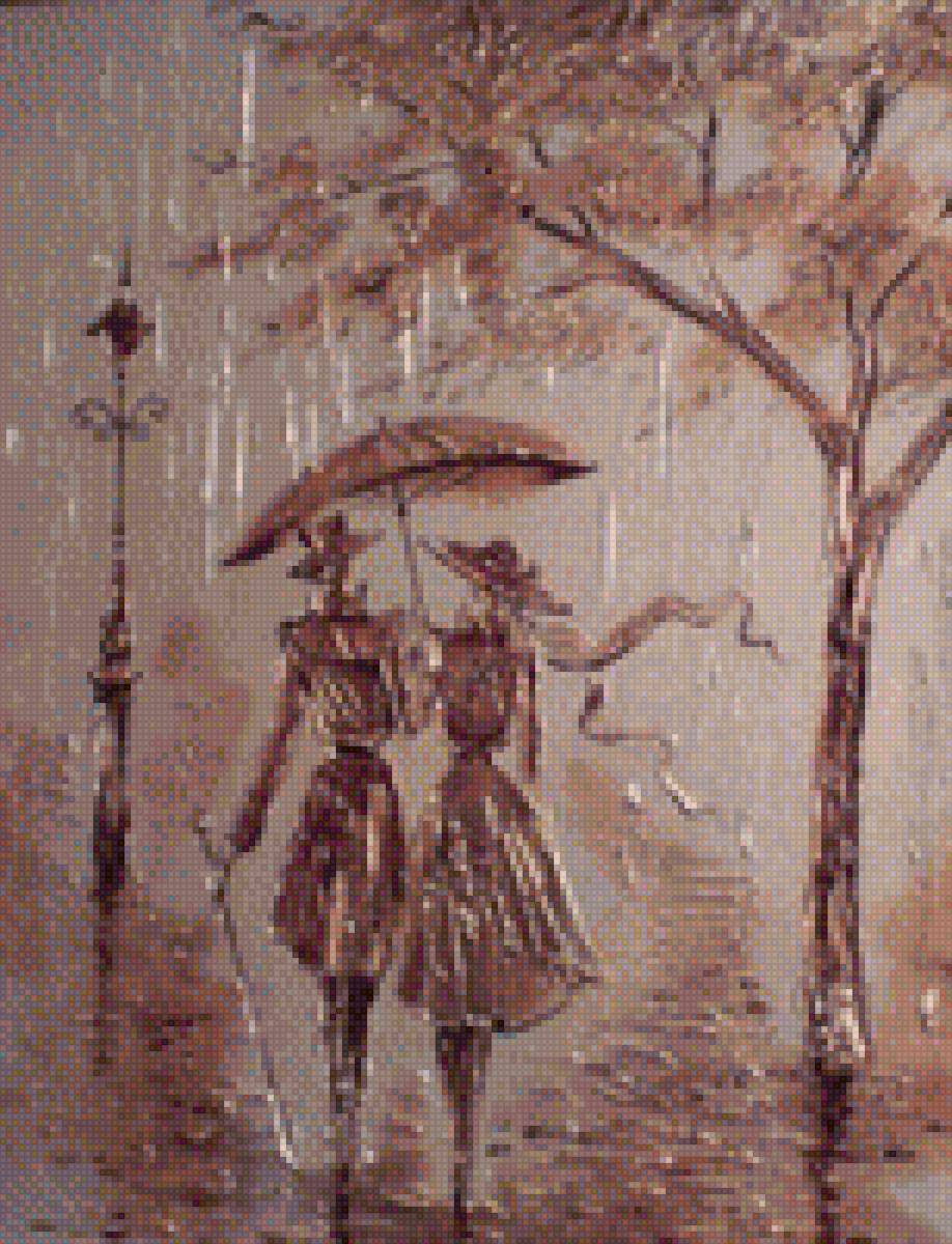 Пара под зонтом - пара, зонт - предпросмотр