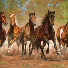 Схема вышивки «Кони»