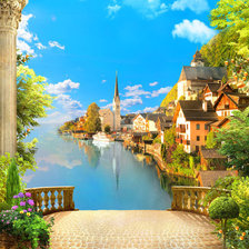 Схема вышивки «Город у моря»